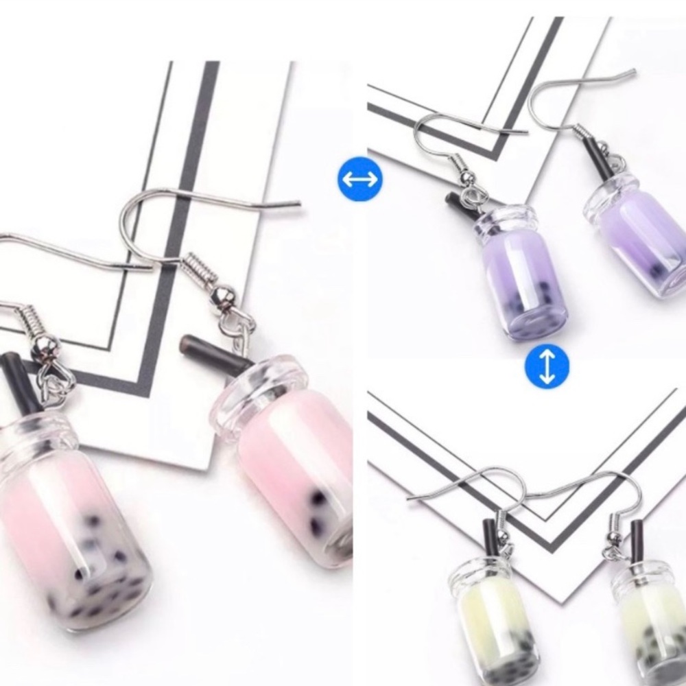 RESTOCKED!!! Teeny Tiny Boba Tea Earrings!